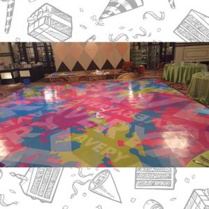 white custom dance floor wrap south florida dance floor white vinyl custom printed boca raton florida (1)