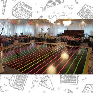 white custom dance floor wrap south florida dance floor white vinyl custom printed boca raton florida (2)